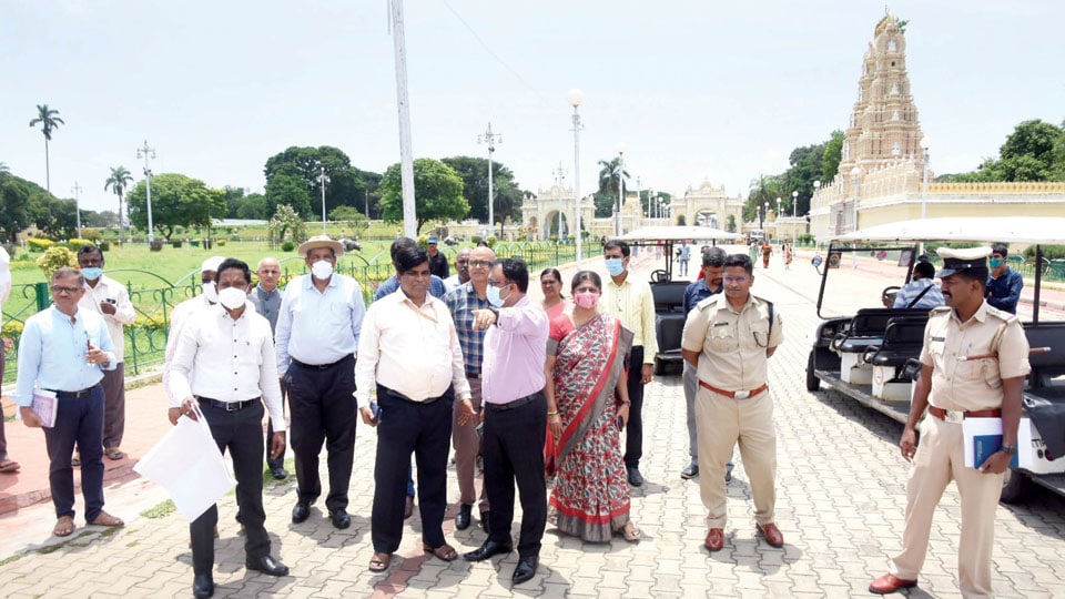Yoga Day: Top Officials from Delhi inspect Mysore Palace