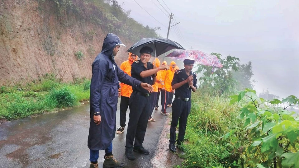 Relentless rain across Kodagu: NDRF team visits vulnerable areas