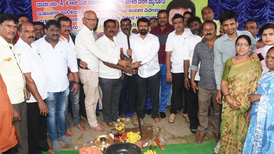 MLA launches drainage works at Hebbal