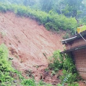 Minor landslides at Chembu, 2nd Monnangeri in Kodagu
