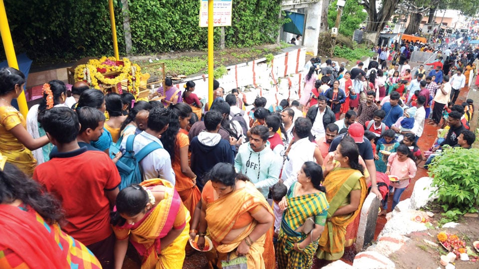 Second Ashada Shukravara: Many devotees climb Hill steps