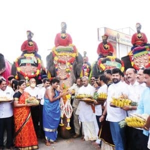 Dasara elephants make grand entry into Palace
