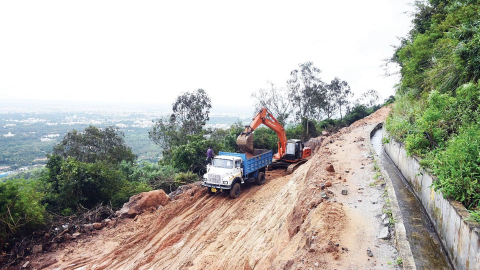 Chamundi Hill Road restoration begins