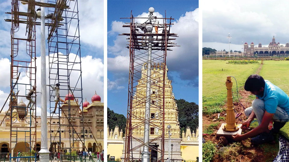 Mysore Palace readied for Grand Dasara illumination