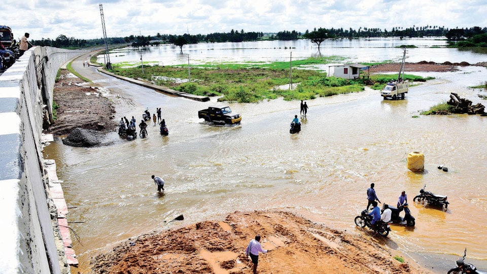 Boodanur Lake breaches near Mandya: Mysuru-Bengaluru Highway traffic diverted via Maddur, Bharathinagar