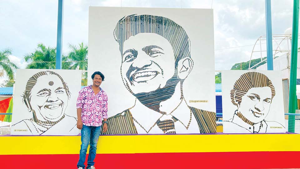 City artist’s reel works turn photo zone at Dasara Exhibition Grounds