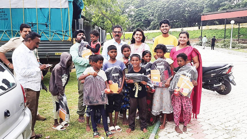 Bags, notebooks distributed to children of Mahouts, Kavadis