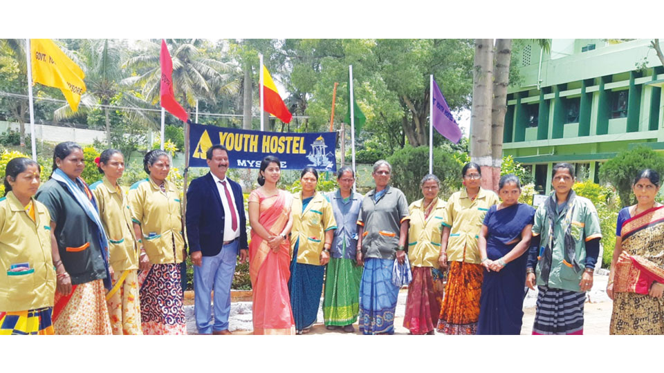 ADC inaugurates fountain and fancy flags at Youth Hostel