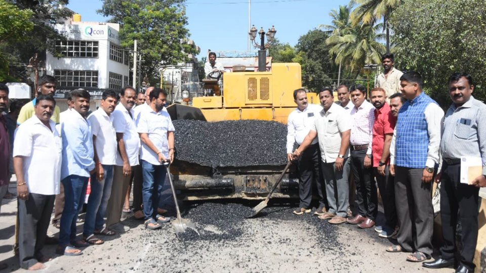 MLA launches road, UGD works in K.G. Koppal and Saraswathipuram
