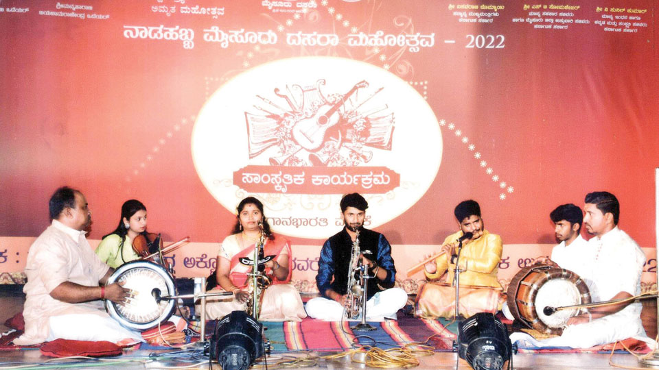 Saxophone recital at Ganabharathi’s Dasara cultural programme