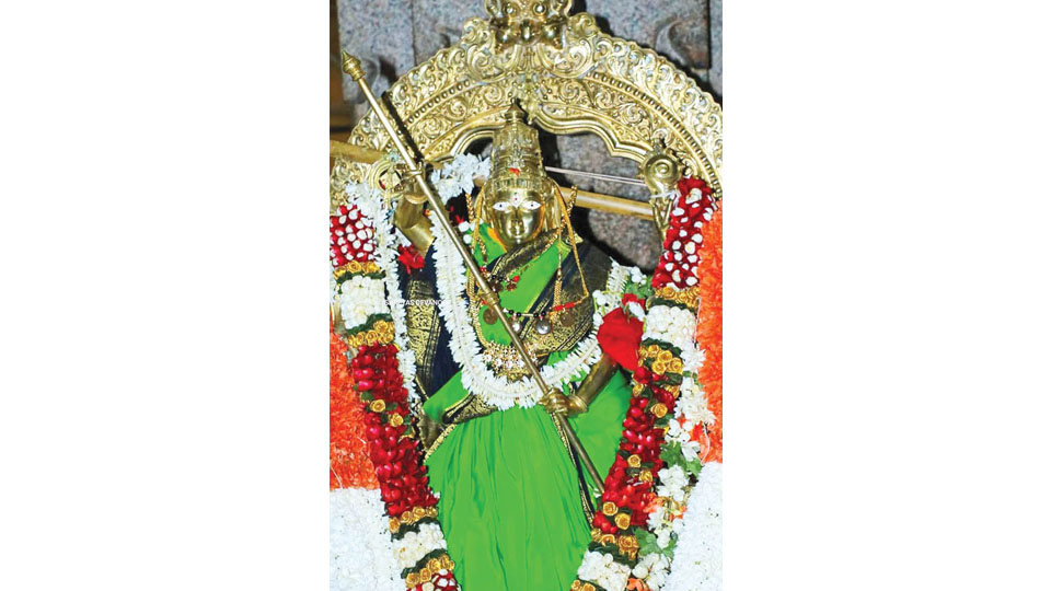 Idol of Goddess brought from Chamundi Hill in a procession