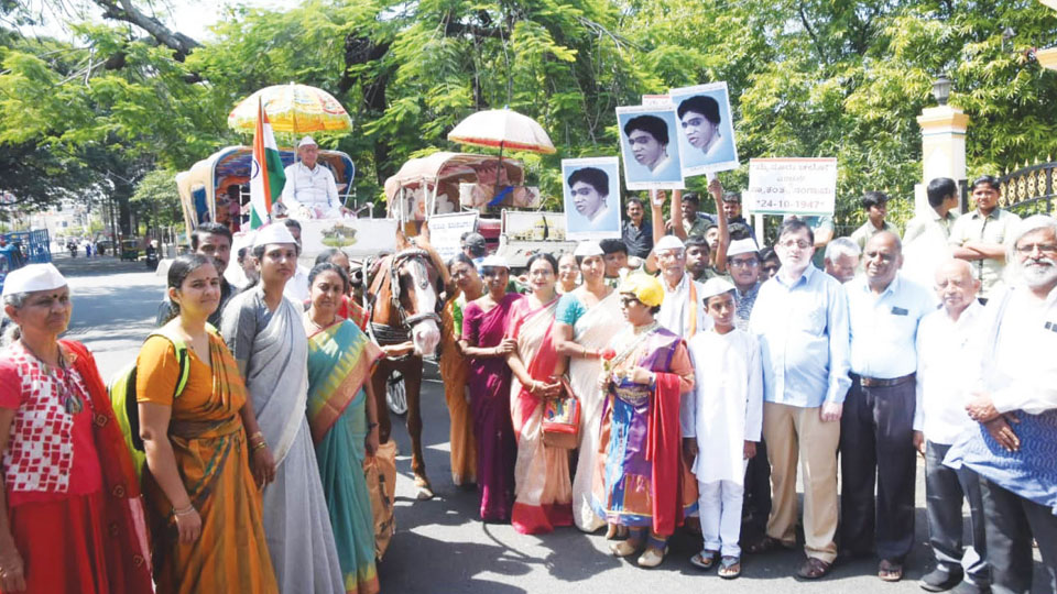 Freedom fighters take out Sarot procession marking Mysore Chalo Movement