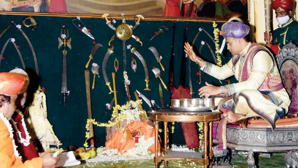 Traditional Ayudha Puja held at Palace