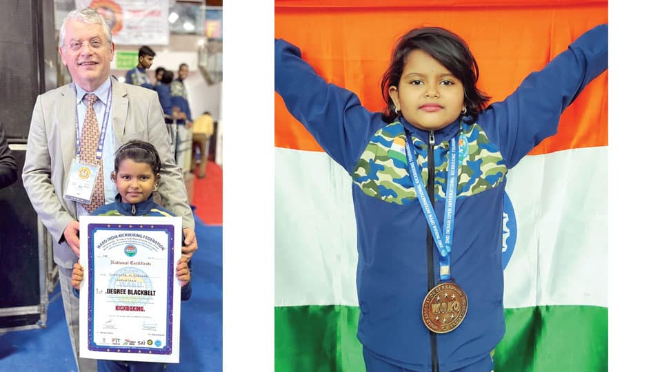 Youngest female kickboxer in State to win an International Medal