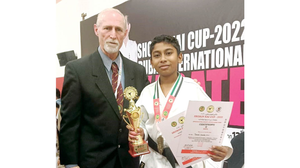 Wins medals in International Karate Championship