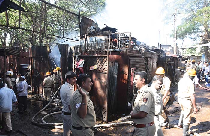 2 shops fully gutted in fire at old gujari