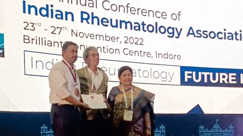 City Rheumatologist conferred with KOLKON Oration Award