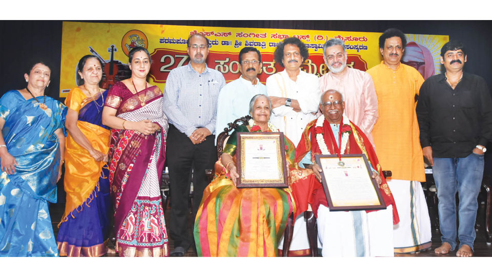 ‘Sangeetha Vidyanidhi’ award conferred on Vidwan V. Nanjundaswamy