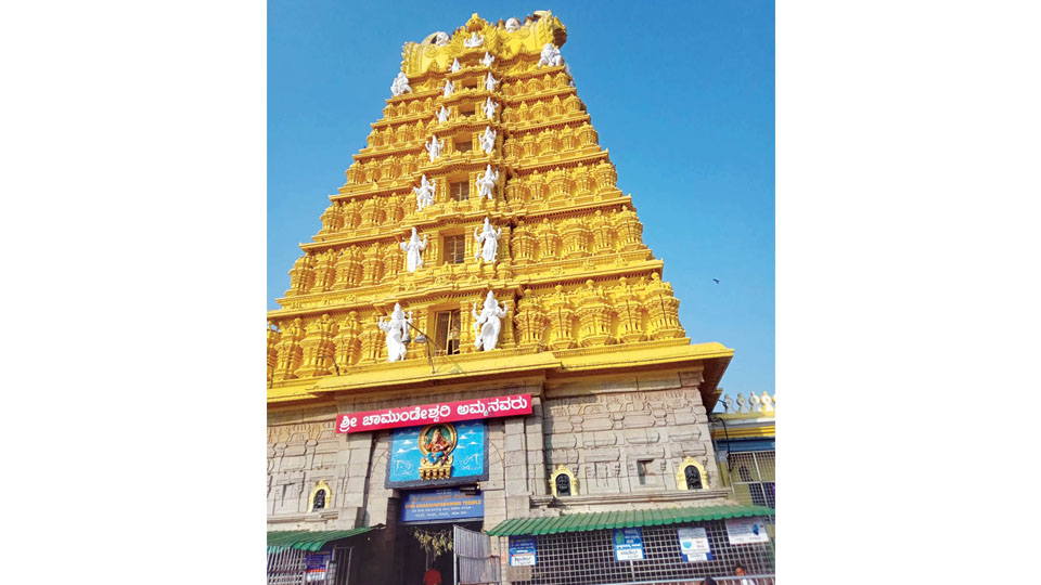 Chamundeshwari Temple Gopuram’s beauty enhanced