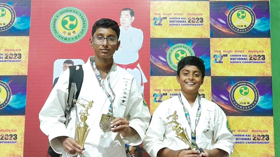 Brothers bag medals in Karate