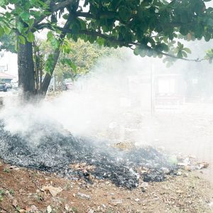 Stop garbage burning menace near RTO Circle