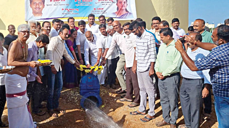 MLA G.T. Devegowda inaugurates Water Storage Tank at Dattagalli