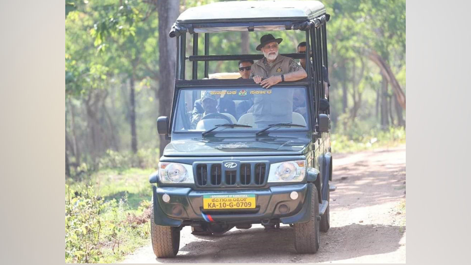 Modi goes on Safari at Bandipur