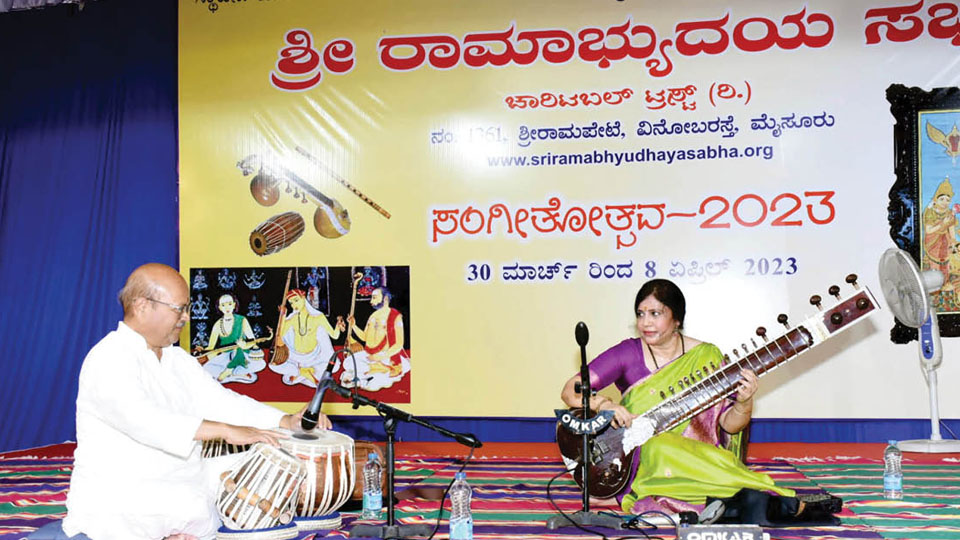 Sitar recital at Ramothsava Sangeethotsava on Day 6