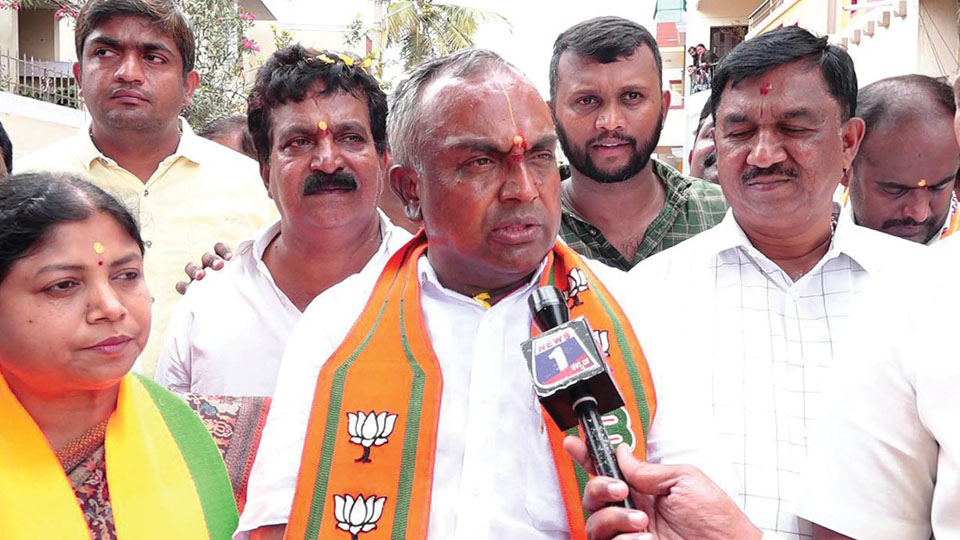 Voters appealed to elect KR BJP candidate T.S. Srivatsa