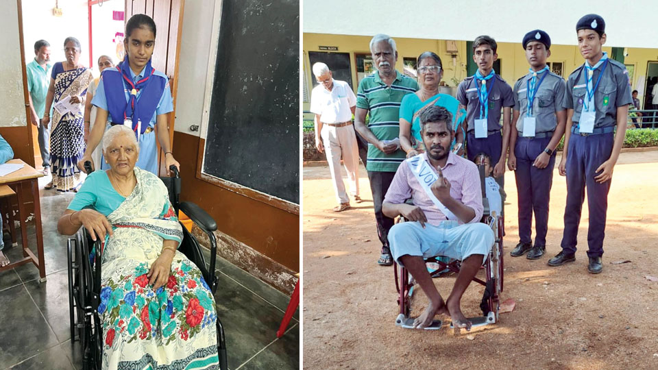 Specially-abled, aged step out with youthful zest to vote
