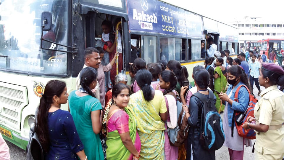 It's women's show all over at bus stands - Star of Mysore