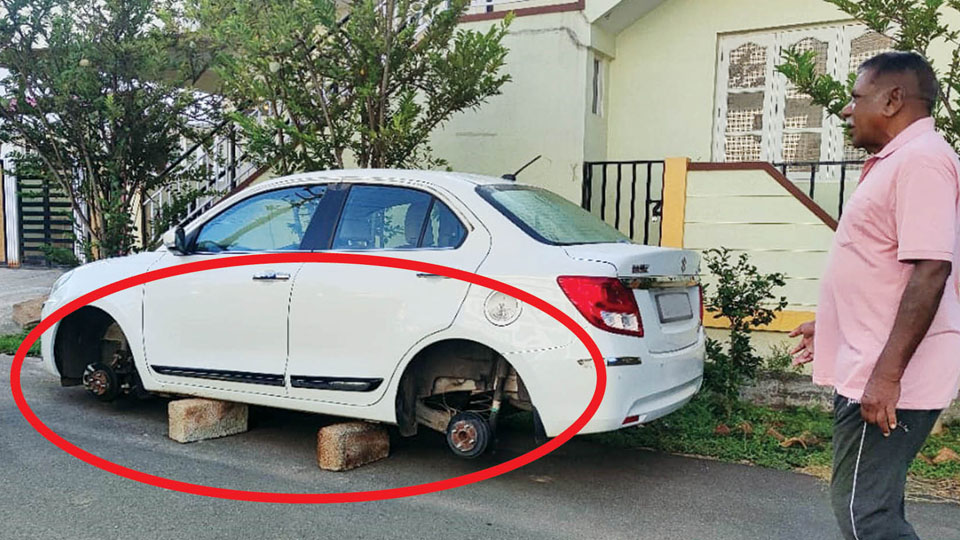 Rise in serial car tyre thieving across city