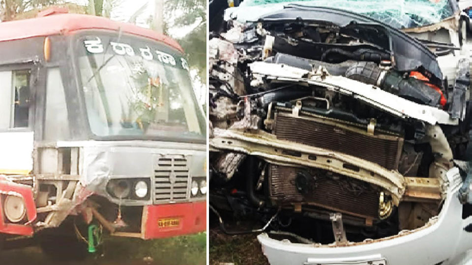 GP Member dies in bus-car collision near Hunsur