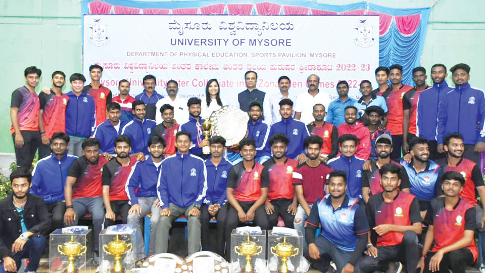 Mahajana bags Overall Team Championship in Mysore Varsity Inter-Collegiate Games