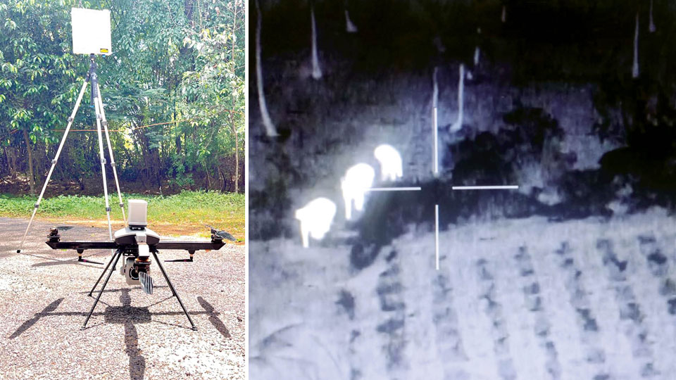 Human-elephant conflict in Kodagu: Thermal drone pinpoints elephant presence at night