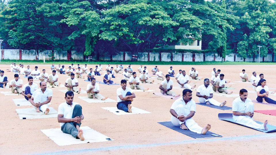 To beat stress, Cops attend Yoga Camp