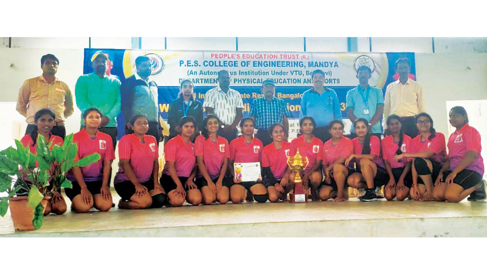 Champions of VTU Inter-Collegiate Women Kabaddi Tournament