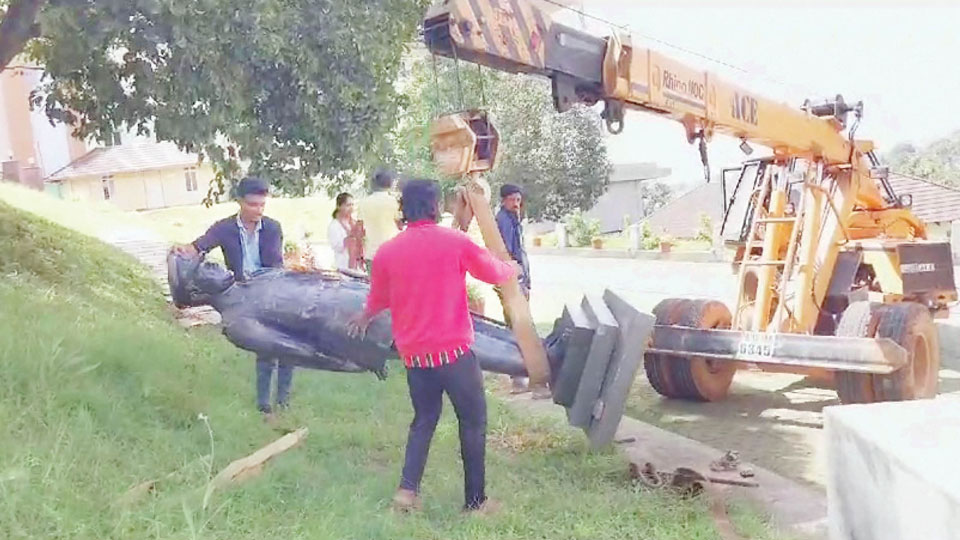 Gen. K.S. Thimayya Statue shifted to Mysuru for repairs