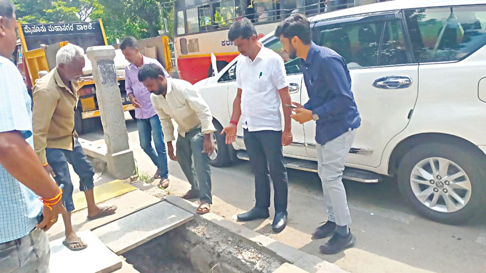 Missing concrete drain slabs replaced near Palace, ATI