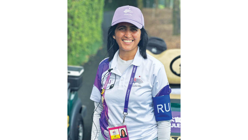 Kavery Muthanna represents India as a Golf official at Asian Games