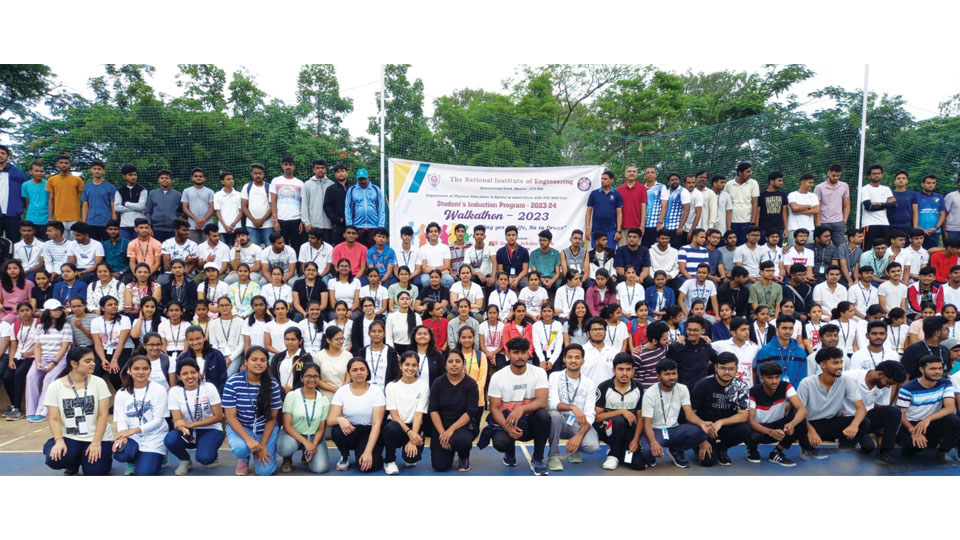 NIE holds walkathon on the theme “Say Yes to Life, No to Drugs”