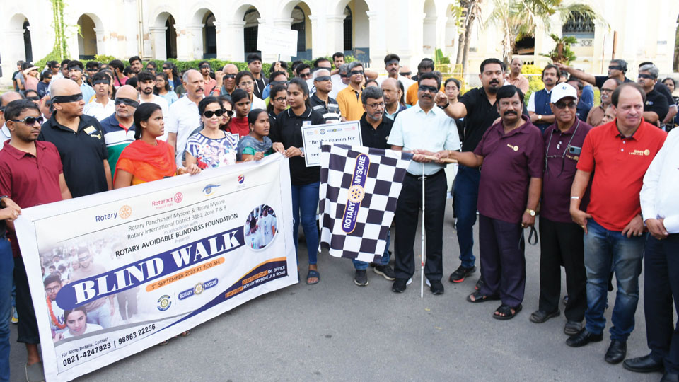 Rotary organisations hold ‘Blind Walk’ to create awareness on eye donation