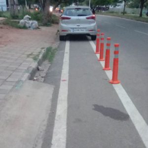 Two-wheelers, cars encroach dedicated path for cyclists