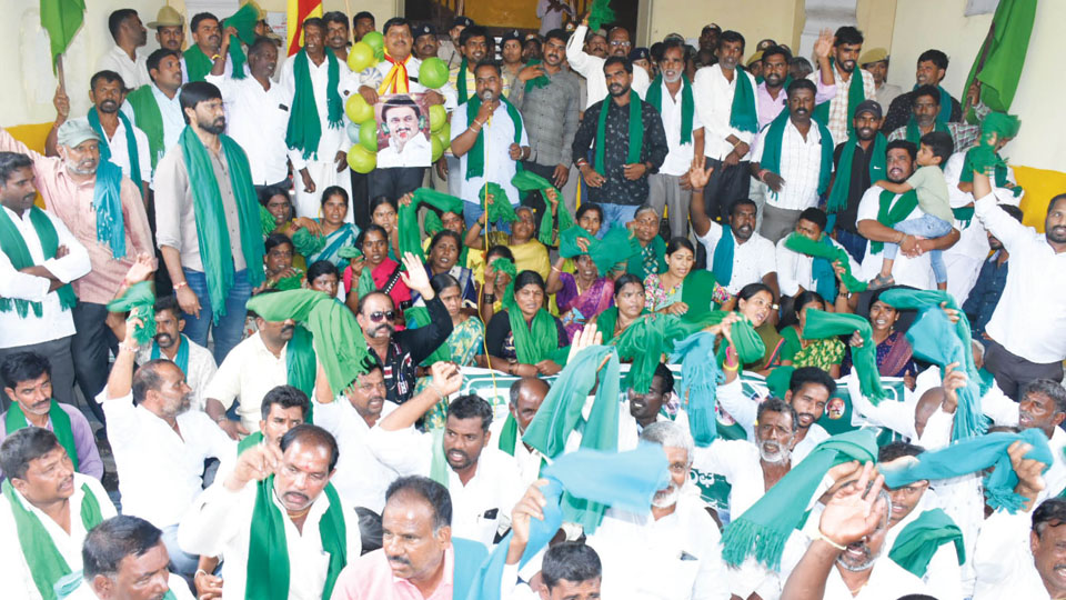 Farmers, pro-Kannada activists take to streets in Mysuru, Mandya