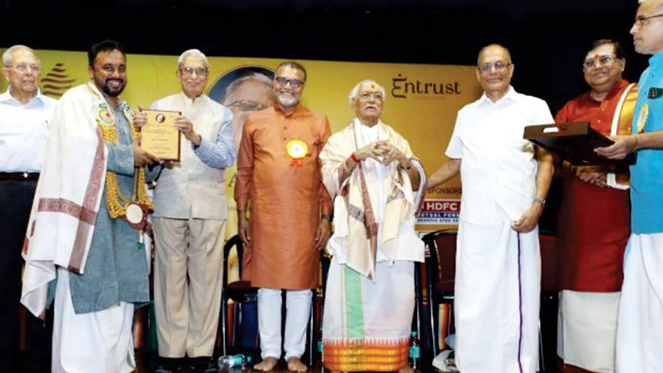 T.N. Krishnan Award of Excellence conferred on H.N. Bhaskar of Mysuru