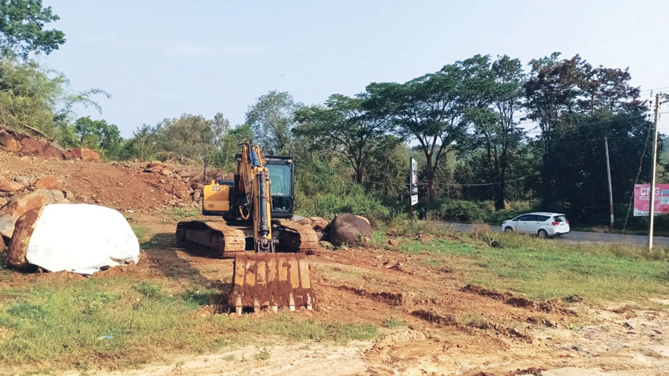 Mysuru-Kushalnagar Four-Lane Expressway: Land levelling works begin near Bylakuppe