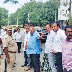 MLA, Cops inspect roads for smooth traffic movement during Dasara