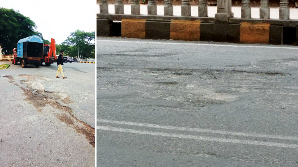 With Dasara around the corner, filling up of potholes yet to begin