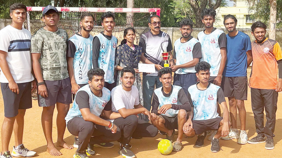 Runners-up in UoM Mandavya Zone Inter-Collegiate Handball Tournament