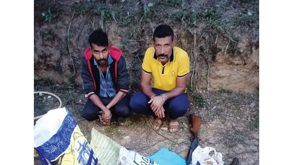 Two arrested for poaching deers and transporting meat